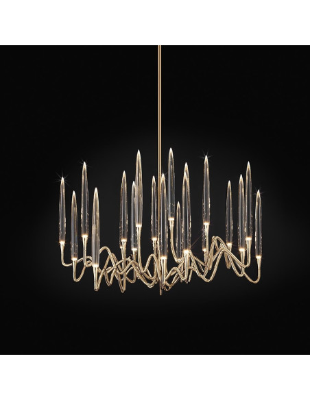 IL PEZZO MANCANTE IL PEZZO 3 ROUND CHANDELIER 18 LED - DORE - SUSPENSION   - IL PEZZO 3